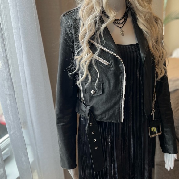 Michael Kors Learher Jacket Black - Picture 1 of 6